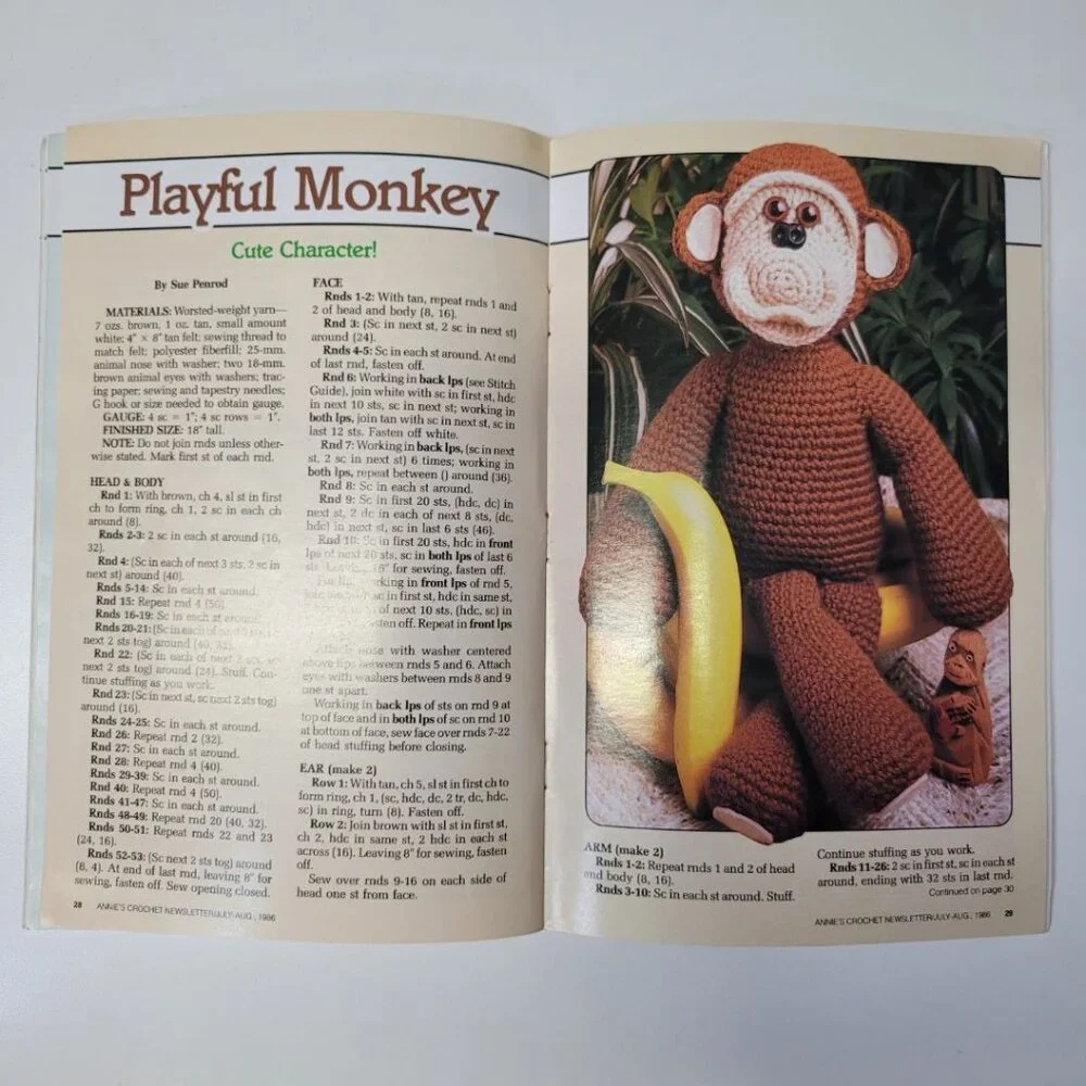 Annies Crochet Newsletter 1986 No 22‎ Hawaiian Doll Dress Crafting Doily Afghan